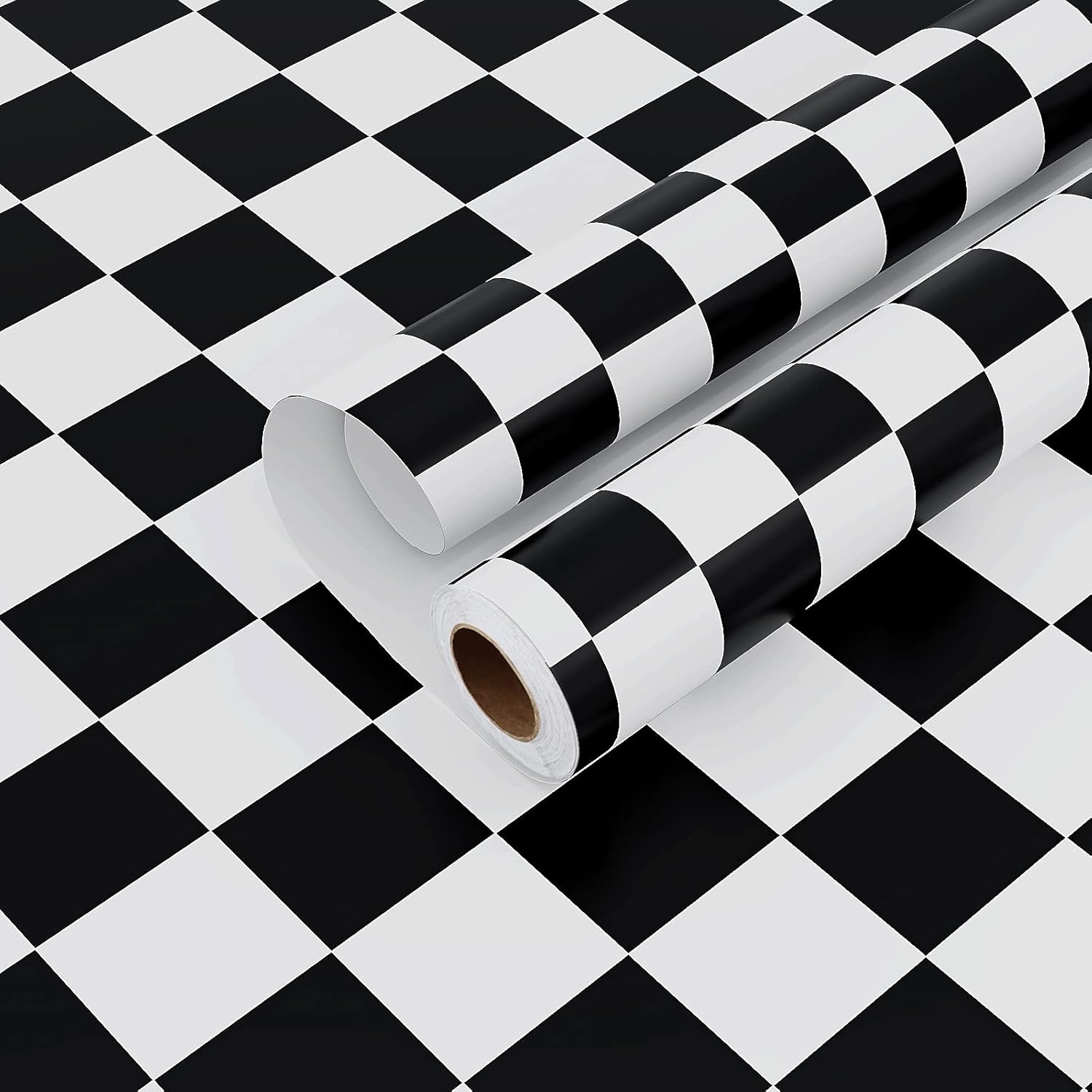 VaryPaper Black and White Wallpaper Checked Contact Paper Peel and