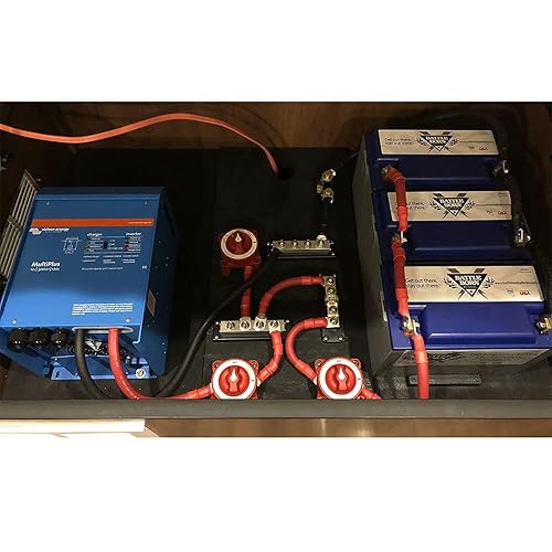 Miniatura 8 de Juego de cables inversores de energía de batería de 8AWG de 1 pie con terminales de 38 pulgadas de calibre 8 x 1 pie (1 negro y 1 rojo) para