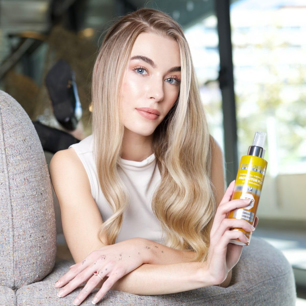 abril et nature - Plex Thermal Protector, STOP Breakage - Ideal for Dry and/or Damaged Hair - Protects Hair from Straighteners and Hair Dryers - With Keratin - 200 ml