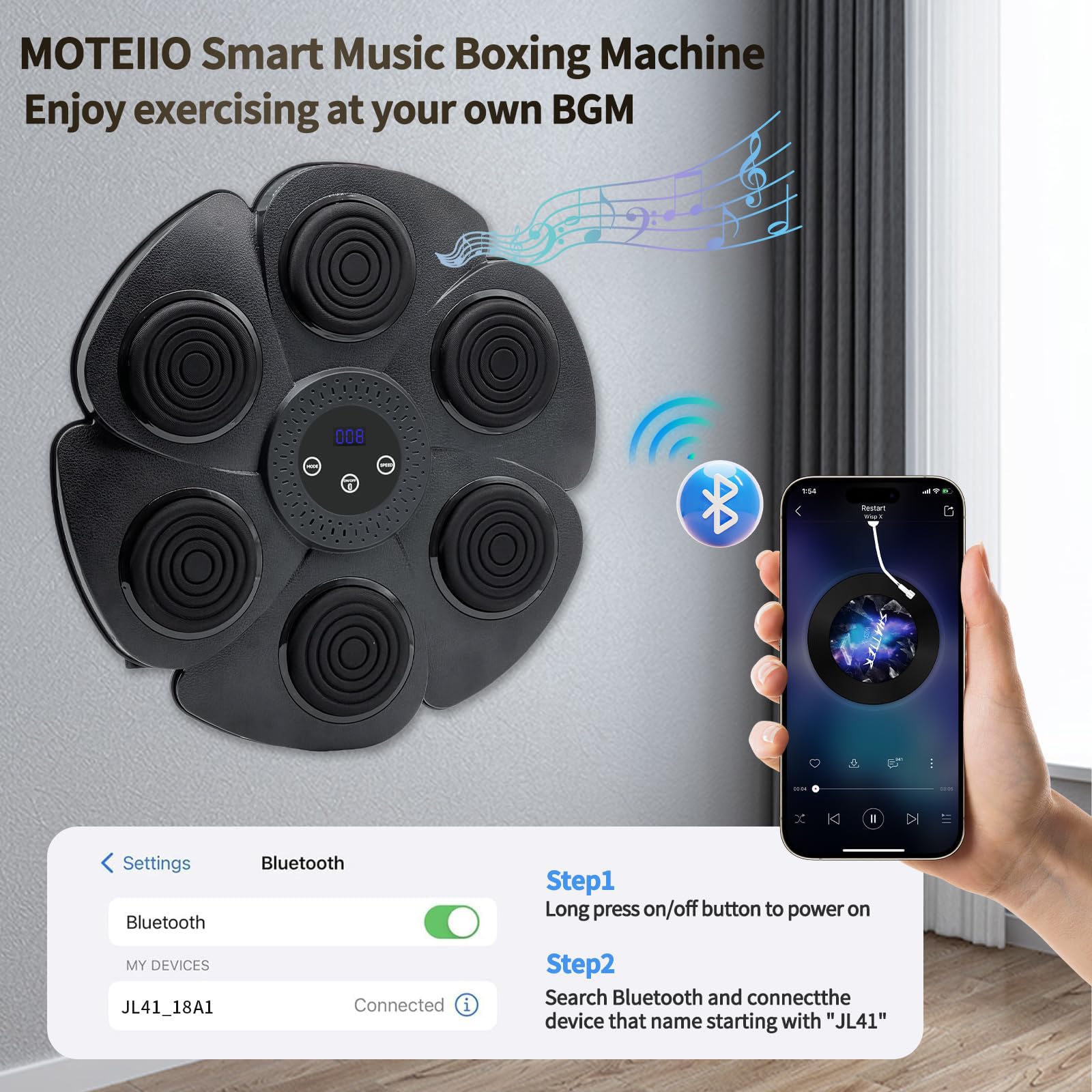 Machine de Boxe Musicale Bluetooth Intelligente, Boxeur Musical Mural Machine de Boxe Musicale Bluetooth Intelligente, Boxeur Musical Mural