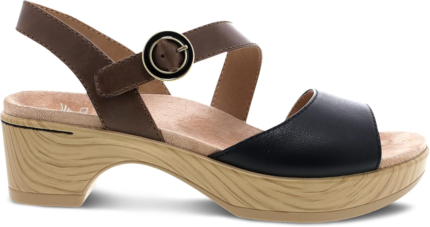 Dansko Marjory Sandal for Women – Comfortable Platform Shoes with Arch Support –Adjustable Strap with Hook & Loop Closure – Versatile Casual to Dressy Footwear – Lightweight Rubber Outsole