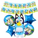 Bluey Birthday Decoration Combo Set, 5pcs Bluey Foil Balloons with Happy Birthday Banner, Cartoon Theme Party Supplies for Kids Boys & Girls Birthday Decoration Kit gallery image