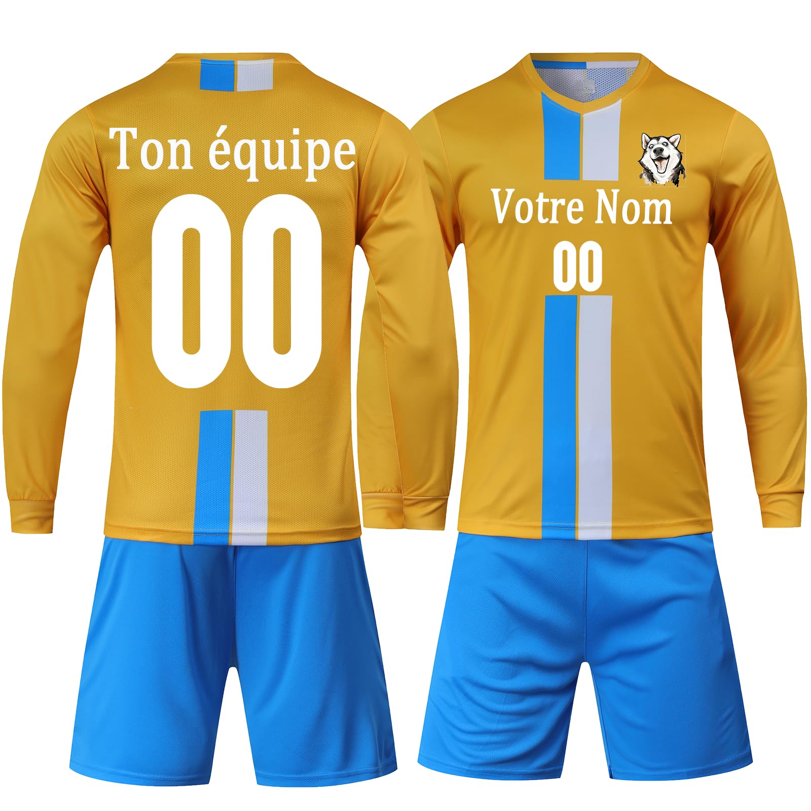 Gardien Foot Enfant Garçon Adultes Maillot Gardien Personnalisé avec Votre Numéro Nom de Logo D'équipe