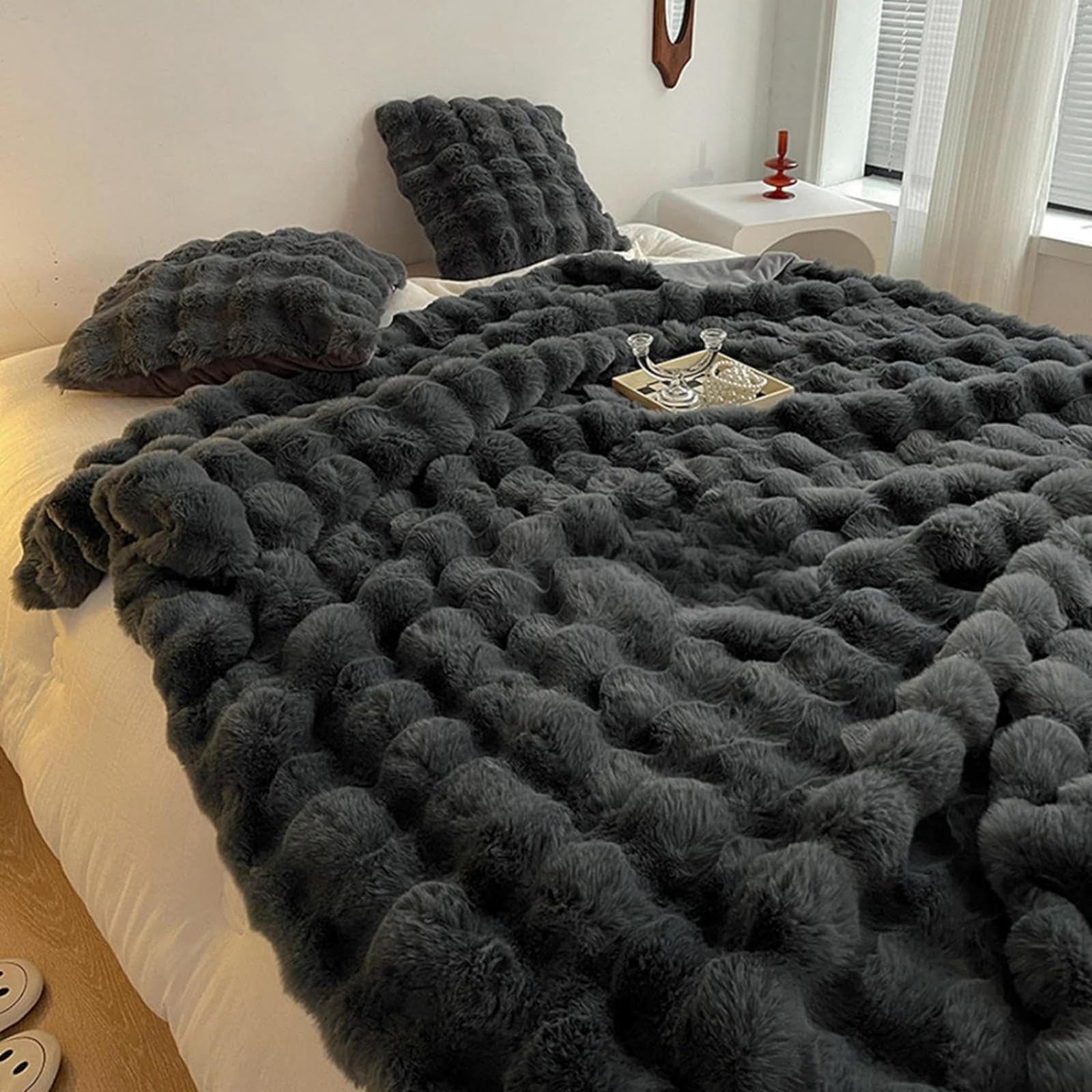 YOU SA Superflauschige Kuscheldecke, 160x200 Cm, Grau – Ultraweich & Dekorativ Für Couch & Bett