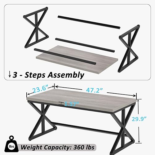 Miniatura 2 de IBF Escritorio para computadora, escritorio industrial para computadora portátil, escritorio de oficina, escritorio de juegos de granja con