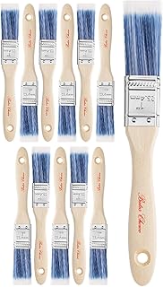 Bates 1-Inch Paint Brushes - 12 Pack, Treated Wood Handle, Stain & Wall Brush