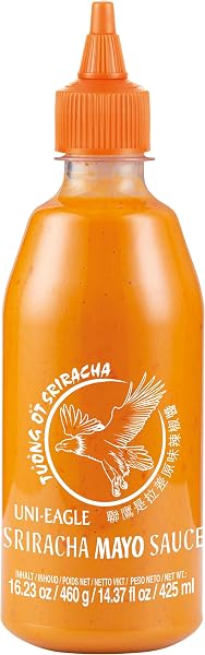 UNI-EAGLE Sriracha Mayo Chili Sauce I Cremige Chili mit Chilischoten & Knoblauch I Würzige Thai-Sriracha Sauce I Ideal als Dip & Würze I 1 x 430 ml - 1