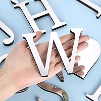 Vista 55 de PATIKIL Adhesivos de pared de acrílico 3D con letras B, autoadhesivas, para decoración del hogar, letrero artístico, para bricolaje, decoración