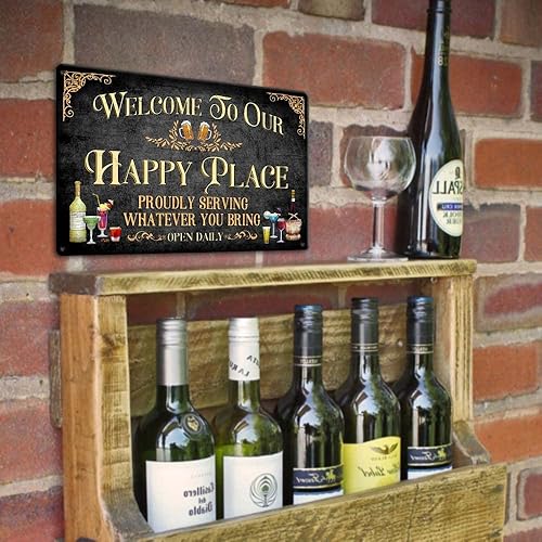 Miniatura 6 de Letreros de metal retro con texto en inglés "Orgullosamente sirviendo lo que traigas", letrero de aluminio rústico para pub, cafetería, hogar, bar,