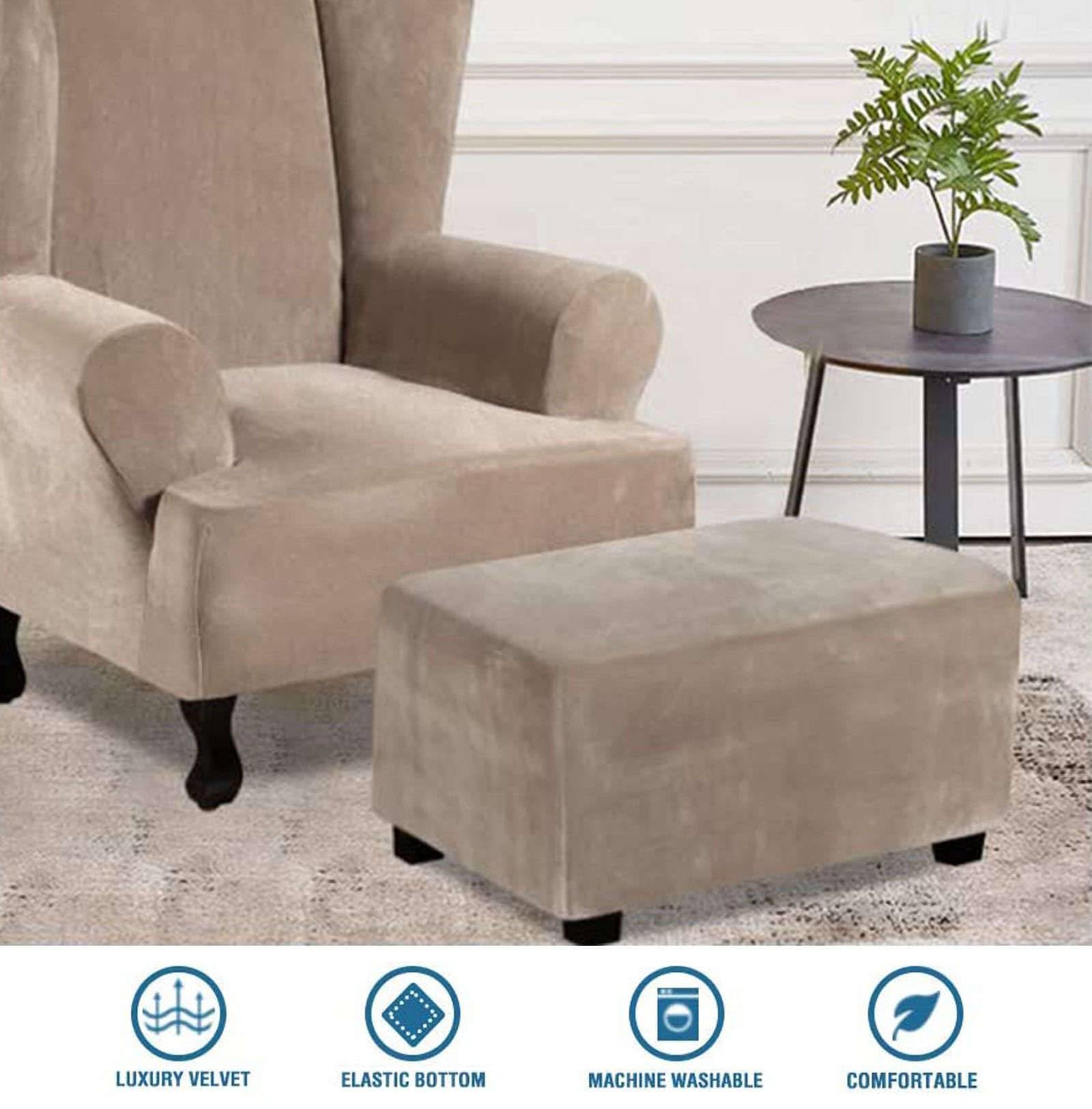 JHLD Copri Pouf Elasticizzato, Rettangolare Copertura - 6