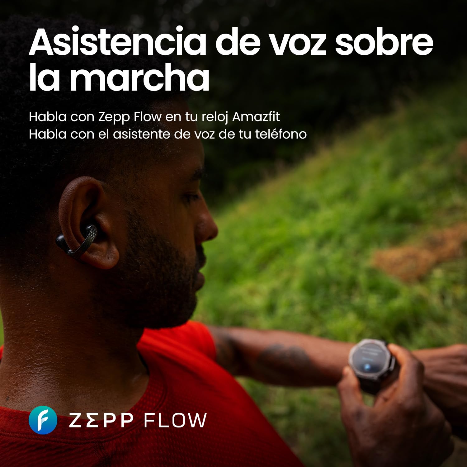 Amazfit Up OWS Auriculares Bluetooth 5.3, Diseño Abierto Inalámbrico con Control Táctil, Resistente al Agua IPX4, Reducción de Ruido con IA, Cascos Deportivos para Running y Fitness