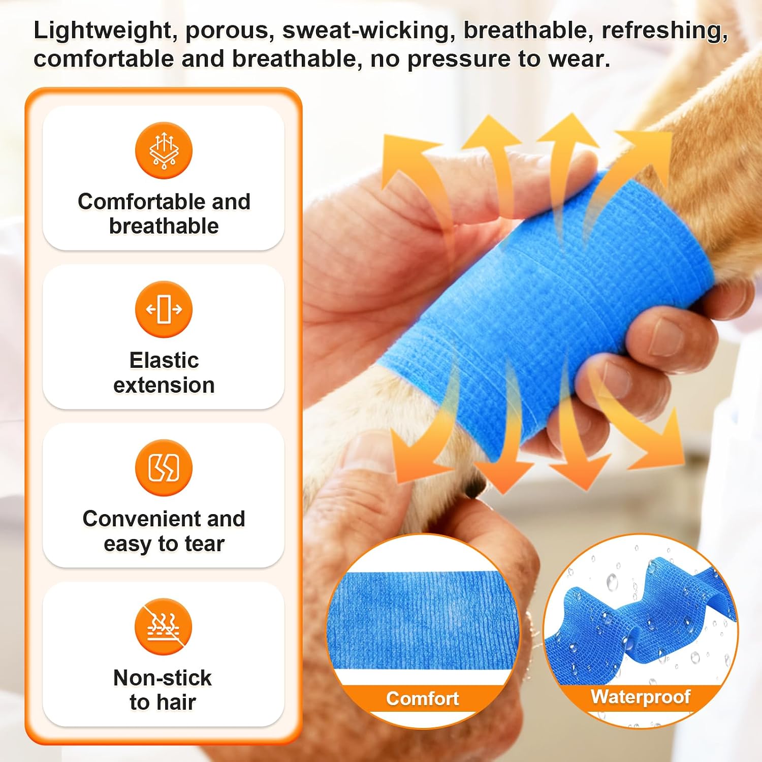 10 Pack Self Adhesive Bandage Wrap Pet Breathable First Aid Cohesive Gauze