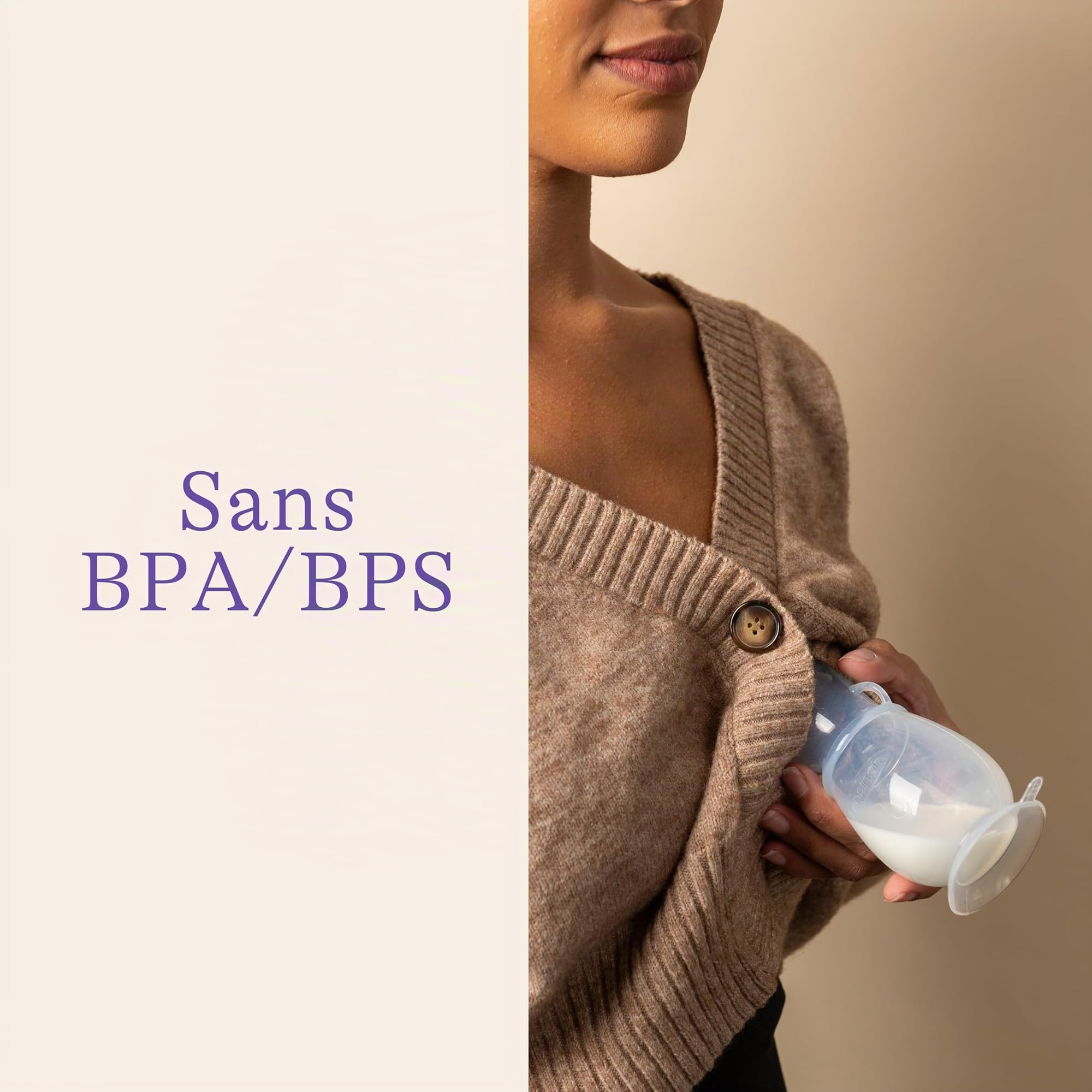 Lansinoh I Recueil Lait en Silicone – Tire-lait Manuel Sans BPA – Léger, Portable, Facile à Nettoyer – Collecteur de Lait Maternel