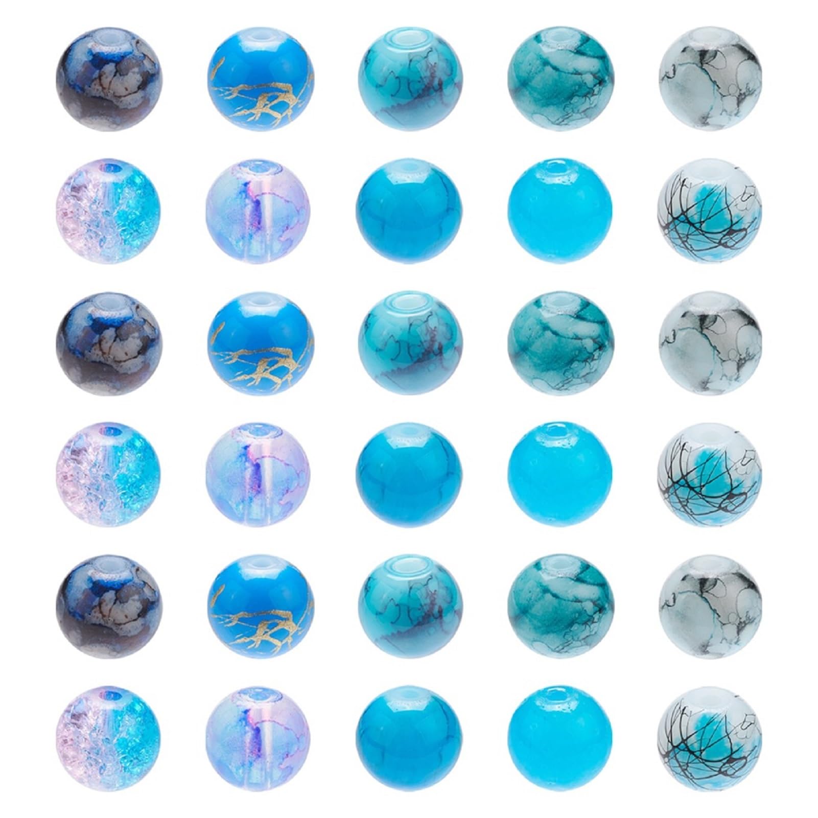 Huisipool 200pcs Glass Beads For Jewelry Making - 8mm Round Spacer Beads In 10 Colors - View #2