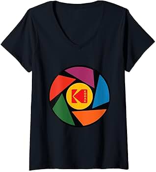 Amazon.com: Womens KODAK Aperture Design V-Neck T-Shirt