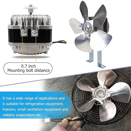 Miniatura 6 de YZF18-25 Fan AC Motor 120V 18W 1.01A 60Hz Shaded Pole Condenser Motor Replace YZF10-20 YZF6-13 W0301905 for Refrigeration Equipment Radiator