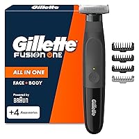 Gillette Fusion One Rasoio Elettrico Uomo per Barba e Corpo, 3 Pettini Barba (1)
