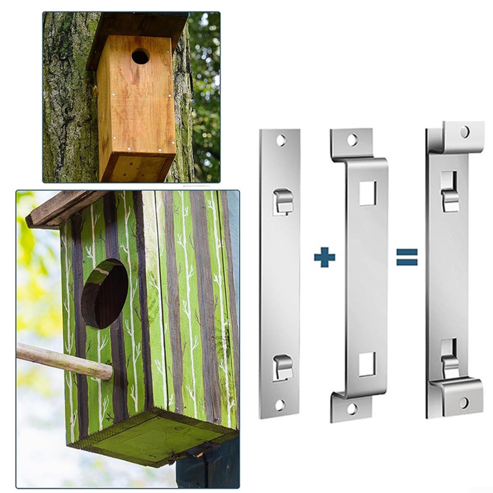 Staffa Per Casetta Uccelli - Set Di Montaggio Con Viti Per Mangiatoie E Nidi - Foto 3