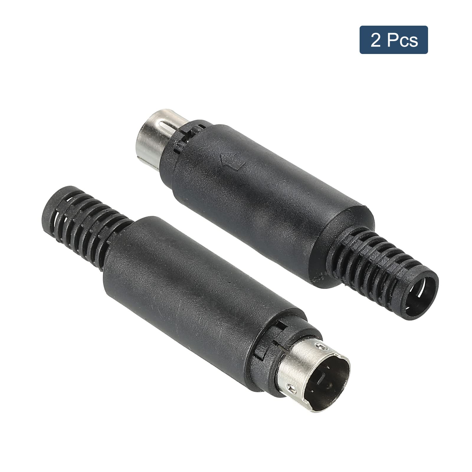 PATIKIL S-Video DIN Mini Male Socket 7 Pin Signal Transmission for TV DVD Player Pack of 2, Black, 54x13mm - Image 3