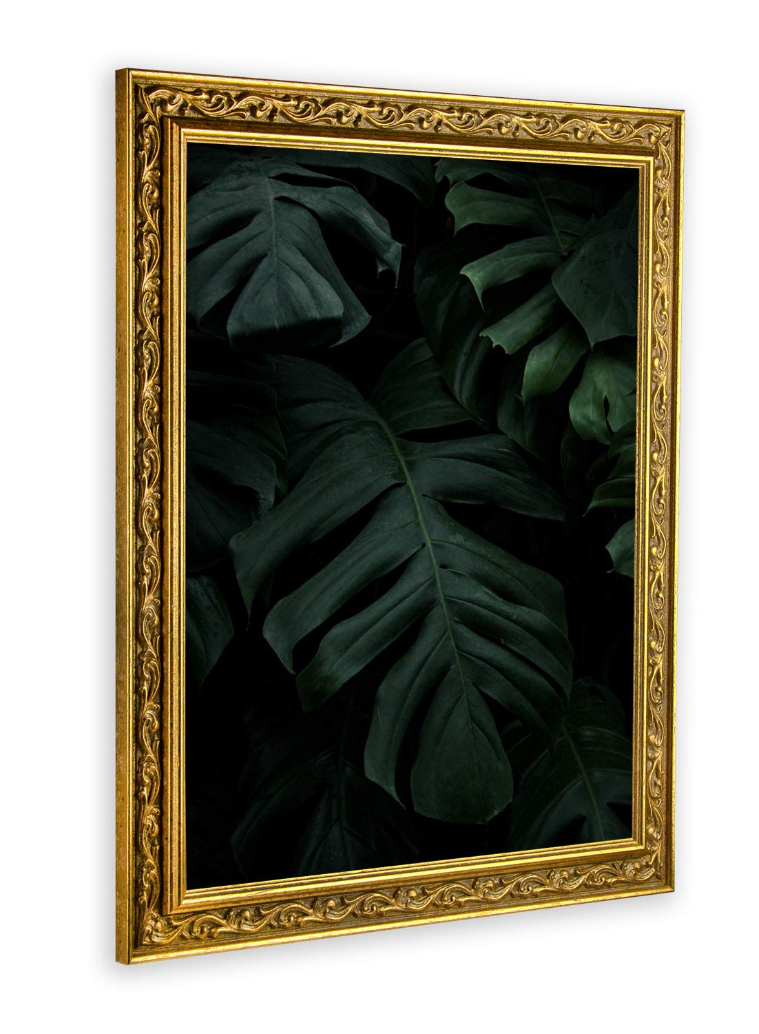 BIRAPA Venedig Massiv-Holz Venedig 40x60 cm in Farbe Gold - Bilder-Rahmen Gold Vintage - Foto-Rahmen Collage