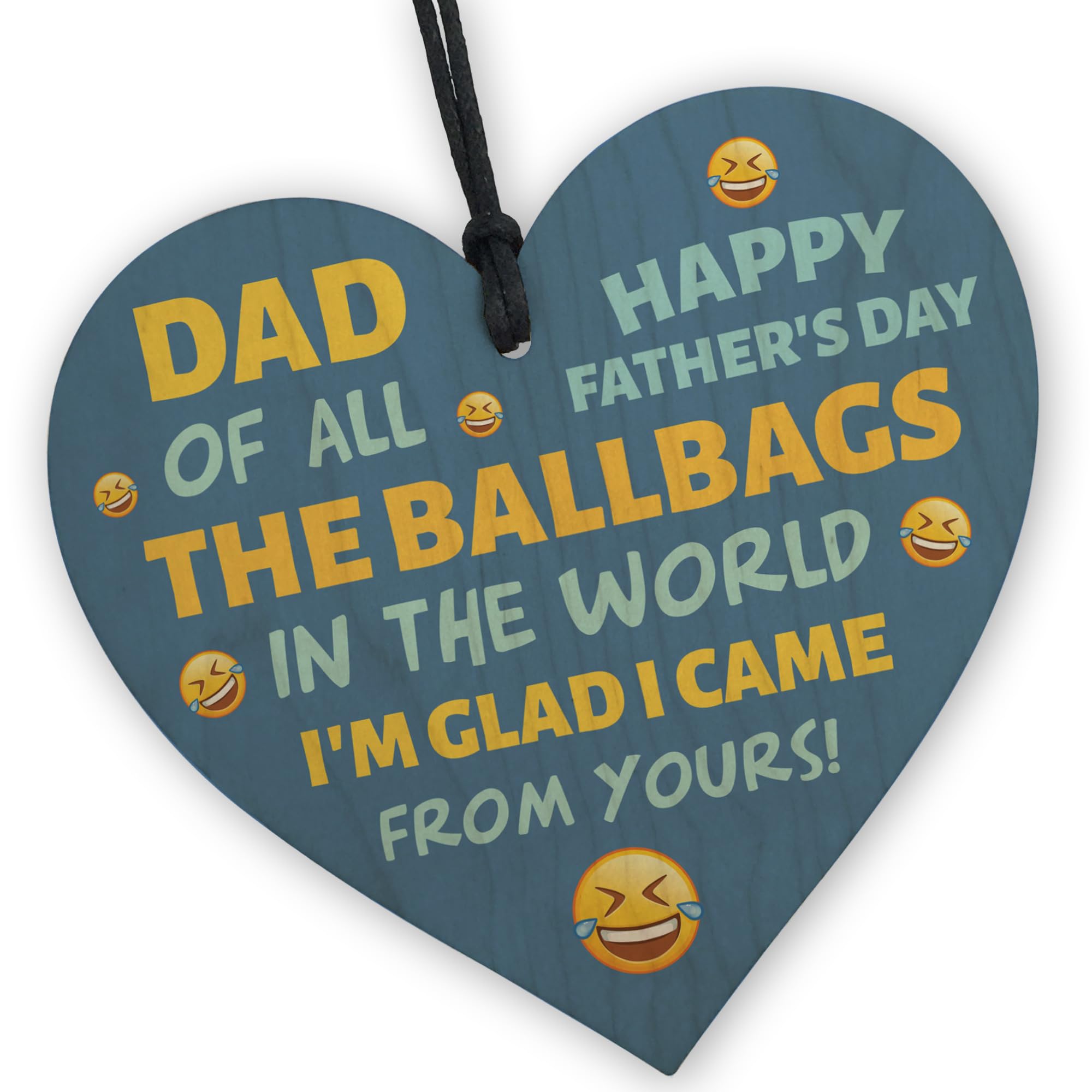 Red Ocean Novelty Fathers Day Joke Gift For Dad, Funny Dad Gift For Father's Day, Wooden Heart Gift For Dad, Rude Dad Gift From Daughter Son, Novelty Dad Gifts For Him