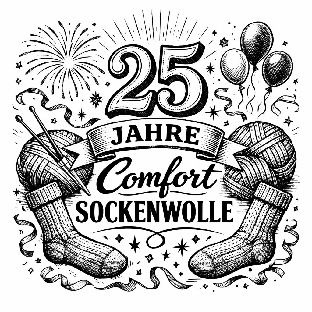 Comfort Wolle 6-fädige Sockenwolle, Strumpfwolle, Farbe Jeansfarben, 3 x 150 g Knaul, 375 m Länge, dicke Wolle für besonders warme Socken, dezentes Muster direkt aus der Knaul, Farbset Set 1