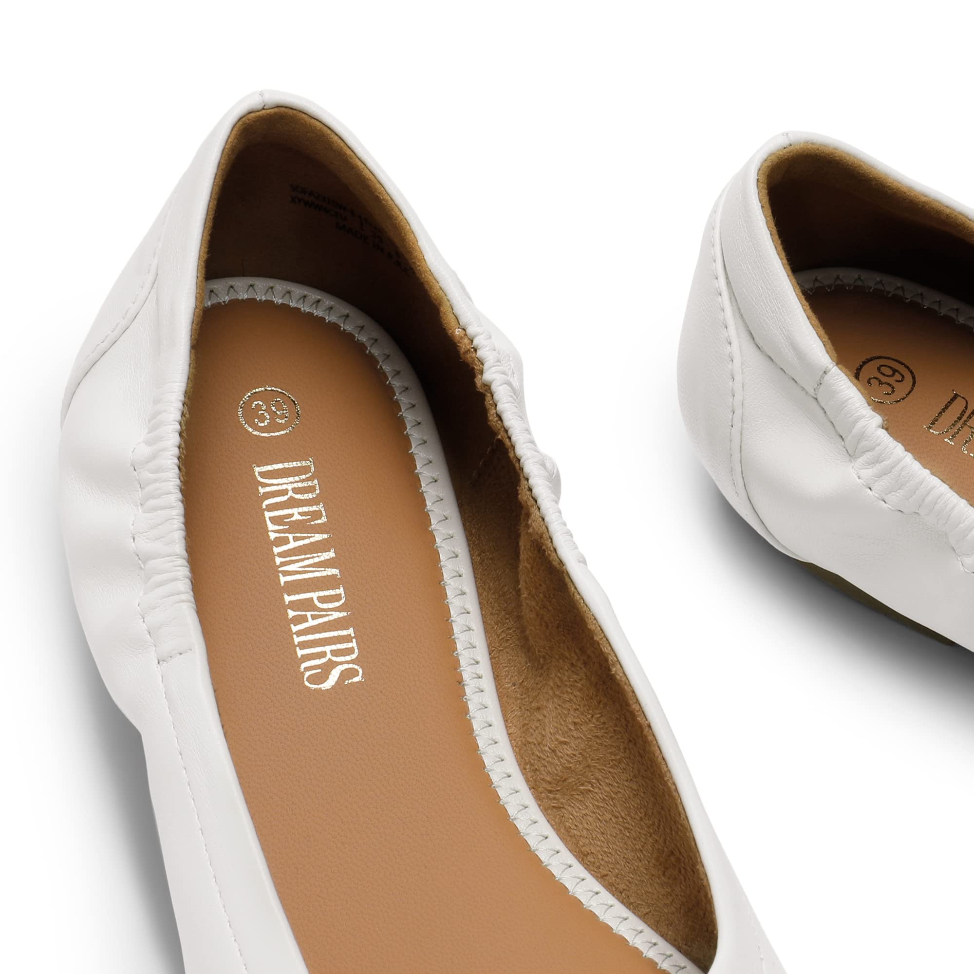DREAM PAIRS Damskie baleriny, klasyczne, płaskie baleriny damskie, eleganckie, ze sznurowaną kokardką