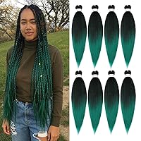 Vista 18 de ShowCoco - Extensiones de cabello trenzado preestirado profesional, 8 paquetes, 26 pulgadas, ajuste de agua caliente, textura lacia Yaki suave