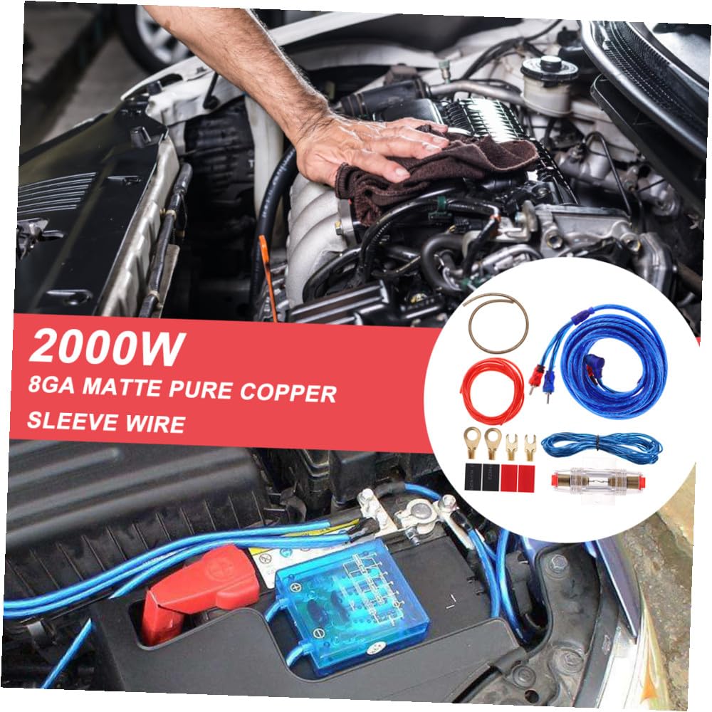 Abaodam Verstärker Installationskabel 8Ga aus Kupfer Komplettes Einbau Satz für Autozubehör Installieren für Verstärker und Subwoofer