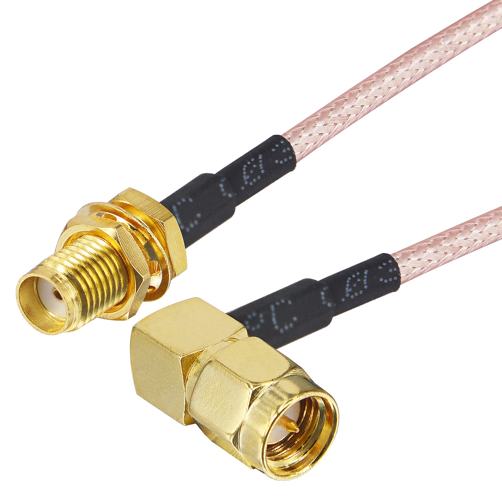 2* Cavo SMA RG316 1M Cavo SMA Maschio SMA Femmina Cavo ad Angolo Retto SMA Maschio a SMA Femmina a Bassa Perdita Cavo Antenna WiFi SMA 90 Gradi Connettore SMA per Antenna Mobile / WiFi/ Router