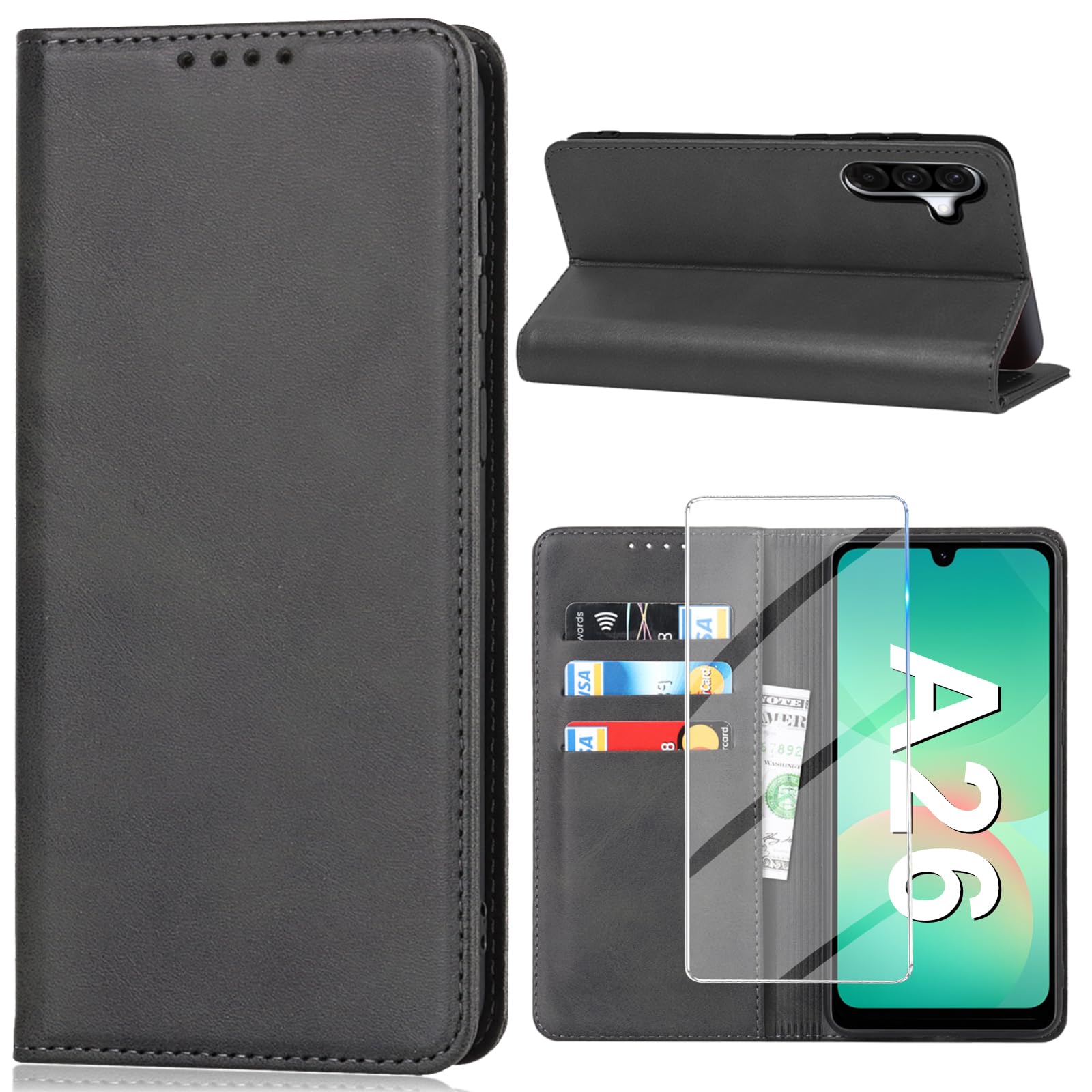 Vaki Handyhülle für Samsung Galaxy A50/A51/A52/A53/A54/A55/A56/A57/A41/A21S/A40/A71/A25/A26 Hülle mit Schutzfolie