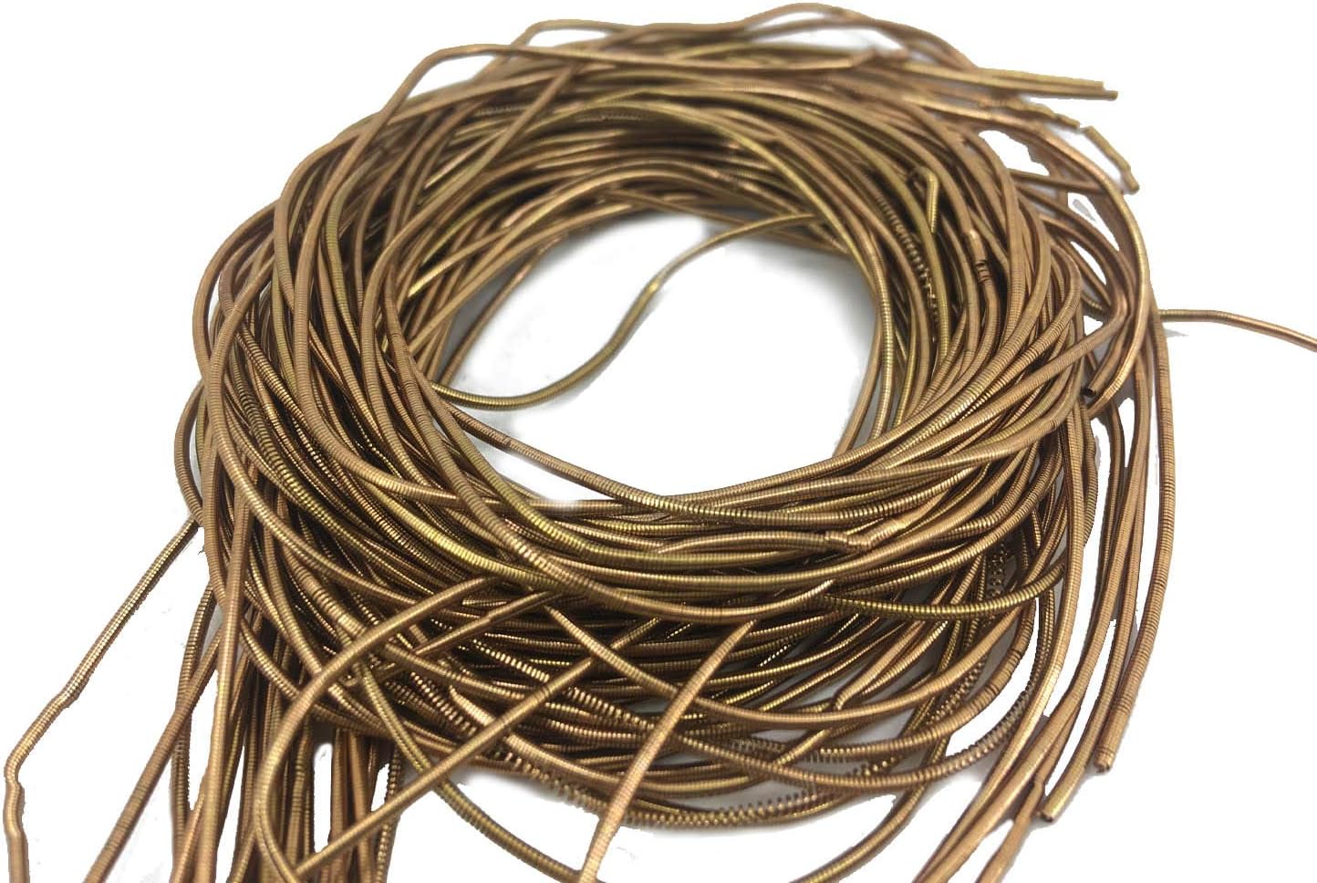 Zardosi Flexible Smooth 1mm French Bullion Wires (Pack of 3.5 OZ / 100 Grams) [Antique Brown Color] Spring Dabka Copper Metallic Thread for Embroidery and Jewelry Making