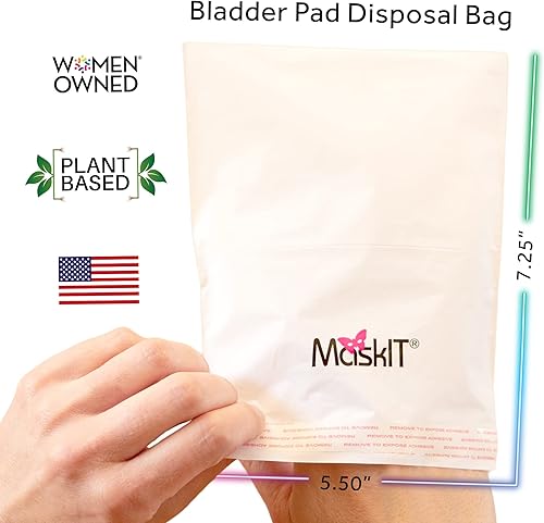 Miniatura 2 de MaskIT Bolsas de eliminación para almohadillas y forros de vejiga, bolsas de eliminación sanitaria para almohadillas de incontinencia y protectores