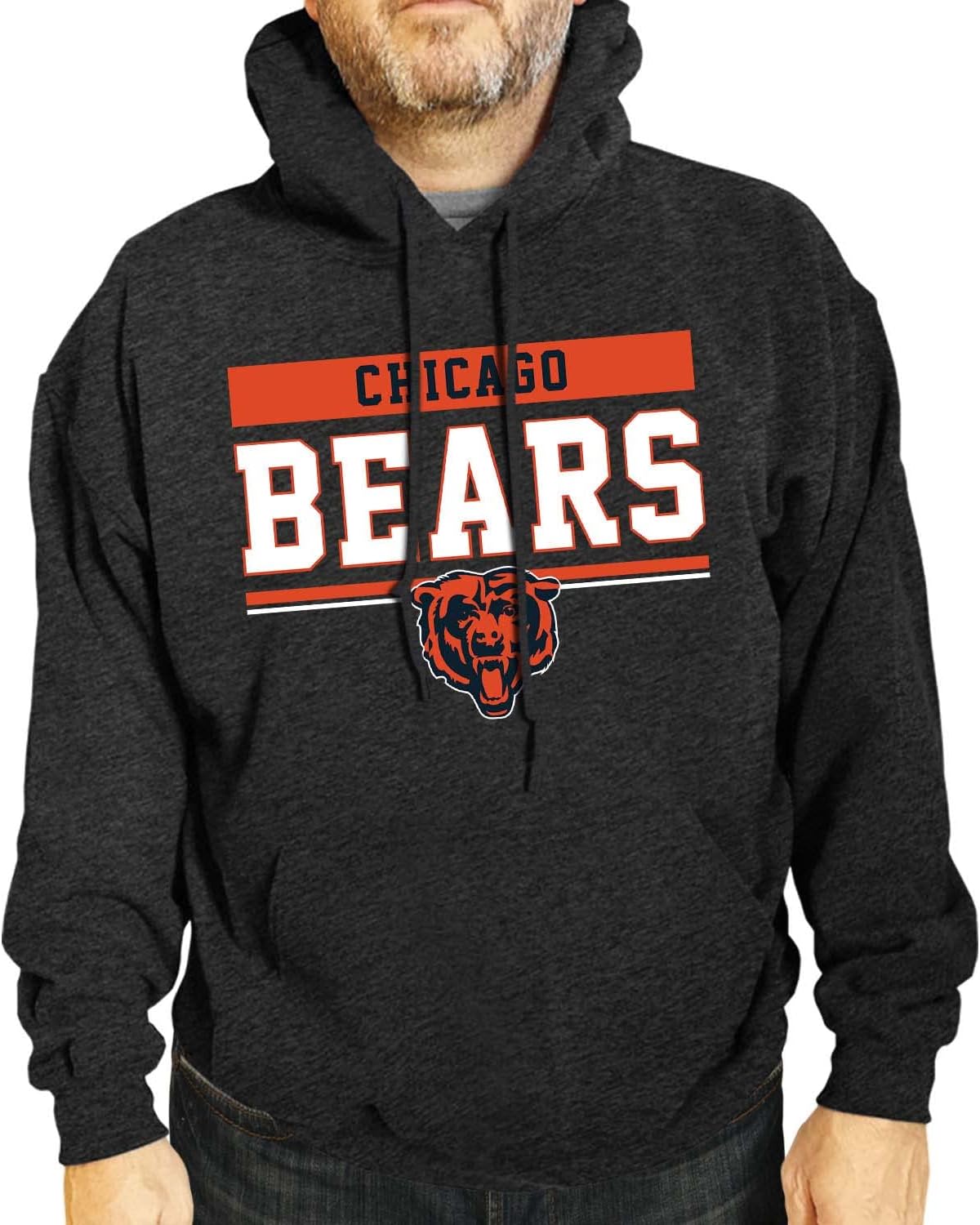 Team Fan Apparel NFL Adult Gameday Charcoal Hooded Sweatshirt - Cotton & Polyester Blend - Stay Warm and Represent Your Team