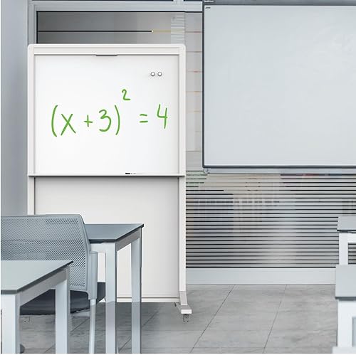 Miniatura 10 de Quartet Caballete de borrado en seco, magnético, 40 x 68 pulgadas, movimiento de doble pista, móvil, marco de aluminio (ECM4068DT)