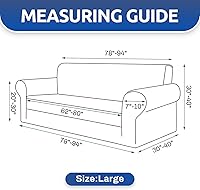 Vista 4 de KEKUOU - Funda elástica para sofá de 3 plazas (de 79 a 94 pulgadas), protector de muebles de 3 asientos con parte inferior elástica para niños