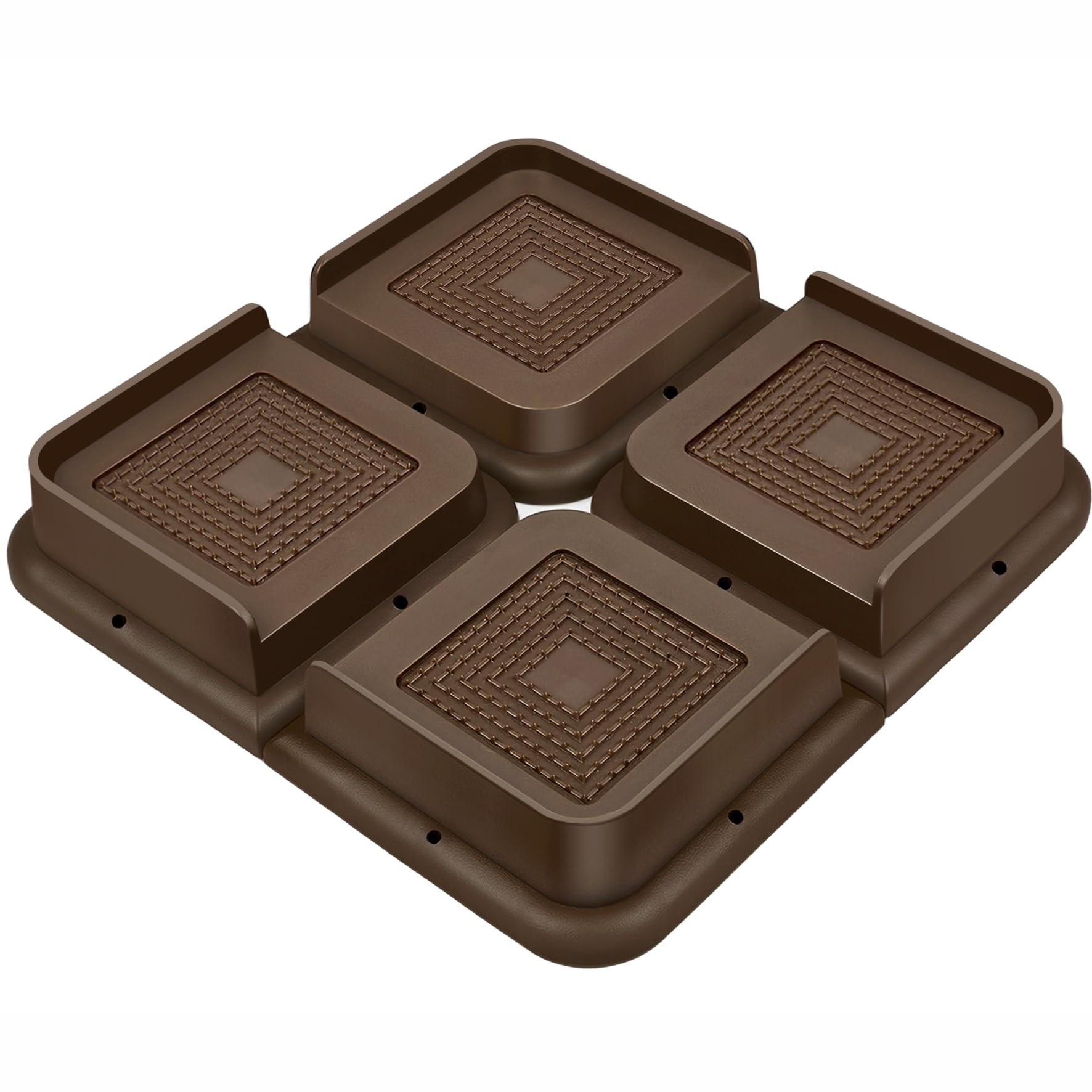 MixDora Bed Risers 1 inch Heavy Duty 4 Pack Dark Brown Funiture Risers L Shape Table Riser Chair Raisers Lifter for Sofas Couches Desks (Dark Brown, 1 inch)