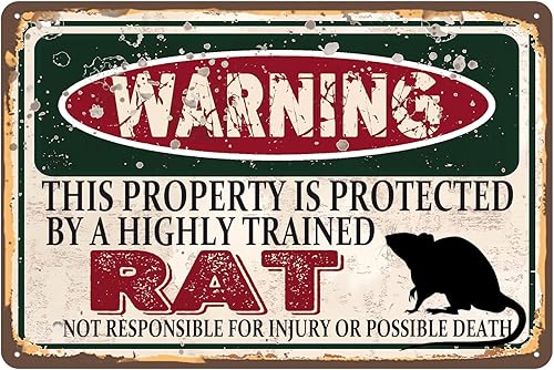 Miniatura 8 de RCXsigns Letrero de metal de cabra vintage, advertencia de que esta propiedad está protegida por un letrero de cabra altamente entrenado, letreros
