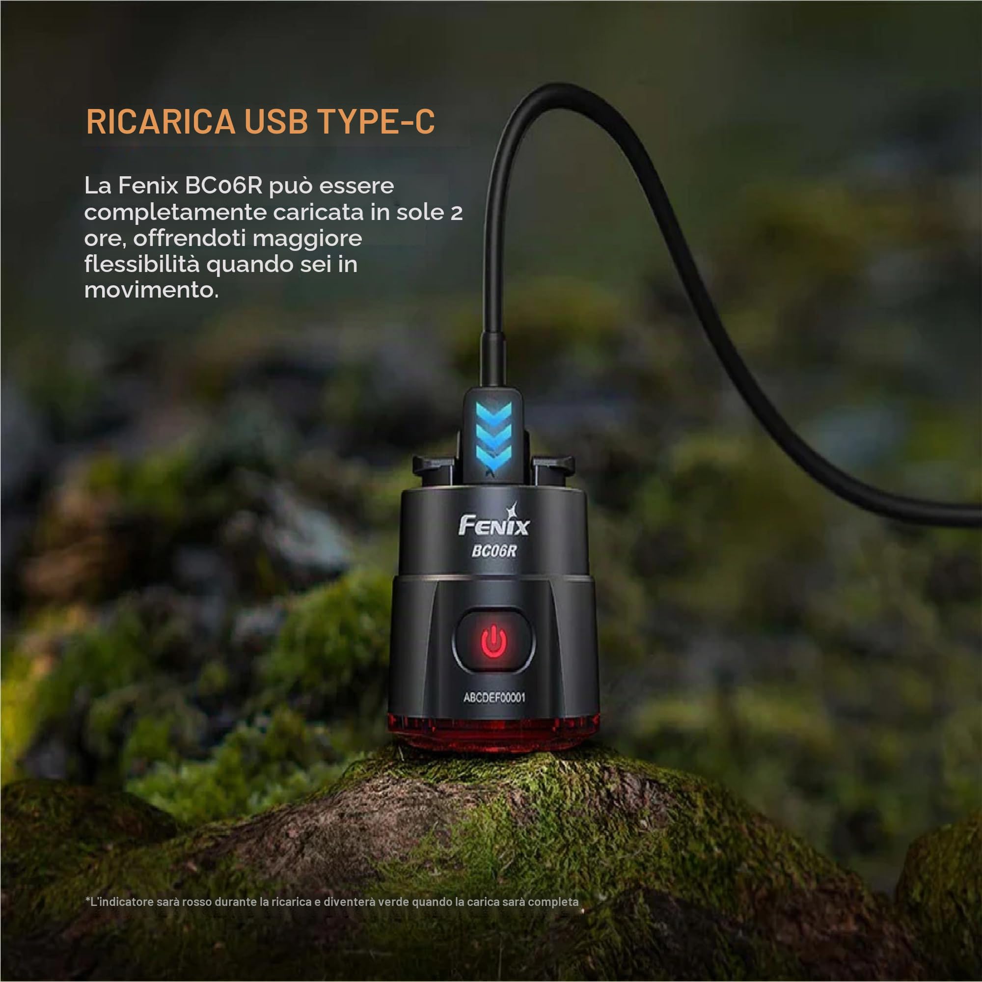 Fenix BC06R - Luce posteriore ricaricabile per bicicletta, 30 lumen, 100 m, 24,5 ore massime, bassa e alta potenza con più modalità di allarme, funzione frenata 90 lumen, IP66