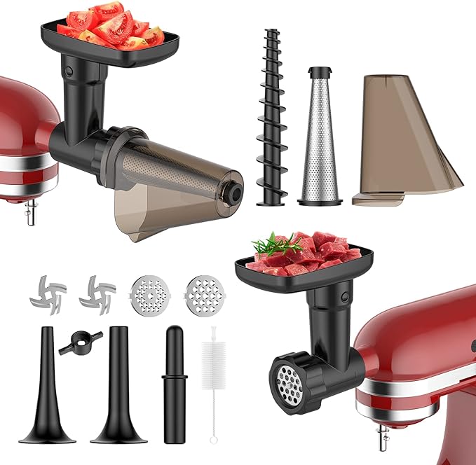 GVODE Fruit and Vegetable Attachment Strainer Set with Meat Grinder for