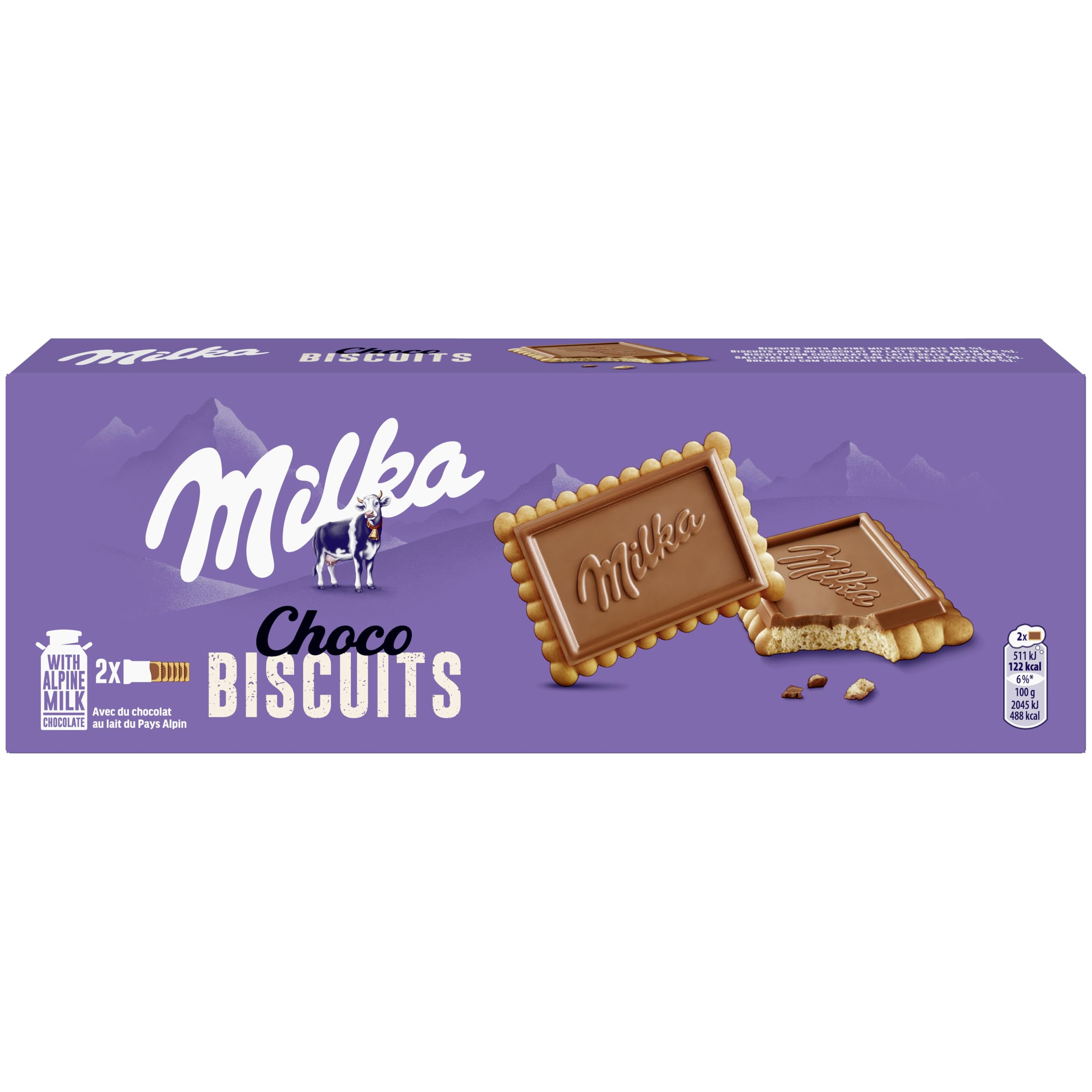 Milka Choco Biscuits Galletas con Chocolate con Leche de los Alpes 150g
