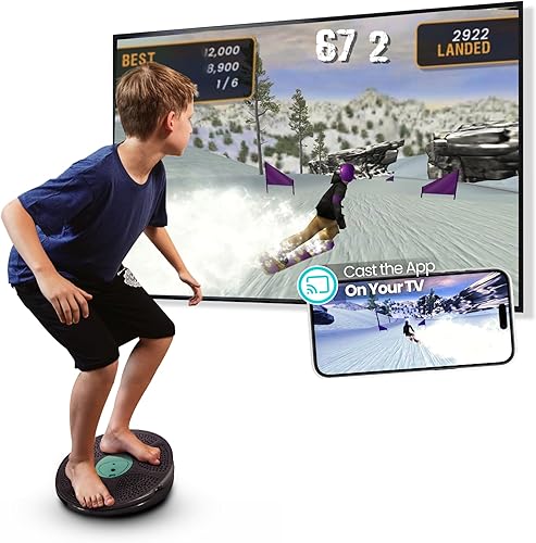 GoBalance Board - Tabla de equilibrio habilitada para la aplicación. Sensor Bluetooth inteligente, 12 juegos interactivos gratis entrenamiento