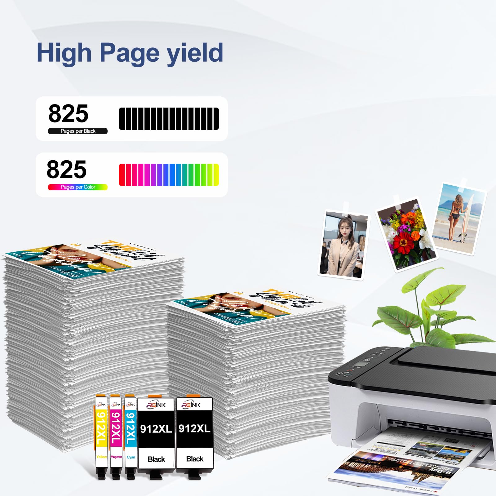 Cartucce d'inchiostro 912XL 912 XL per stampanti HP OfficeJet 8012 8014 8015 8017 OfficeJet Pro 8022 8023 8024 8025 AIO (confezione da 5)