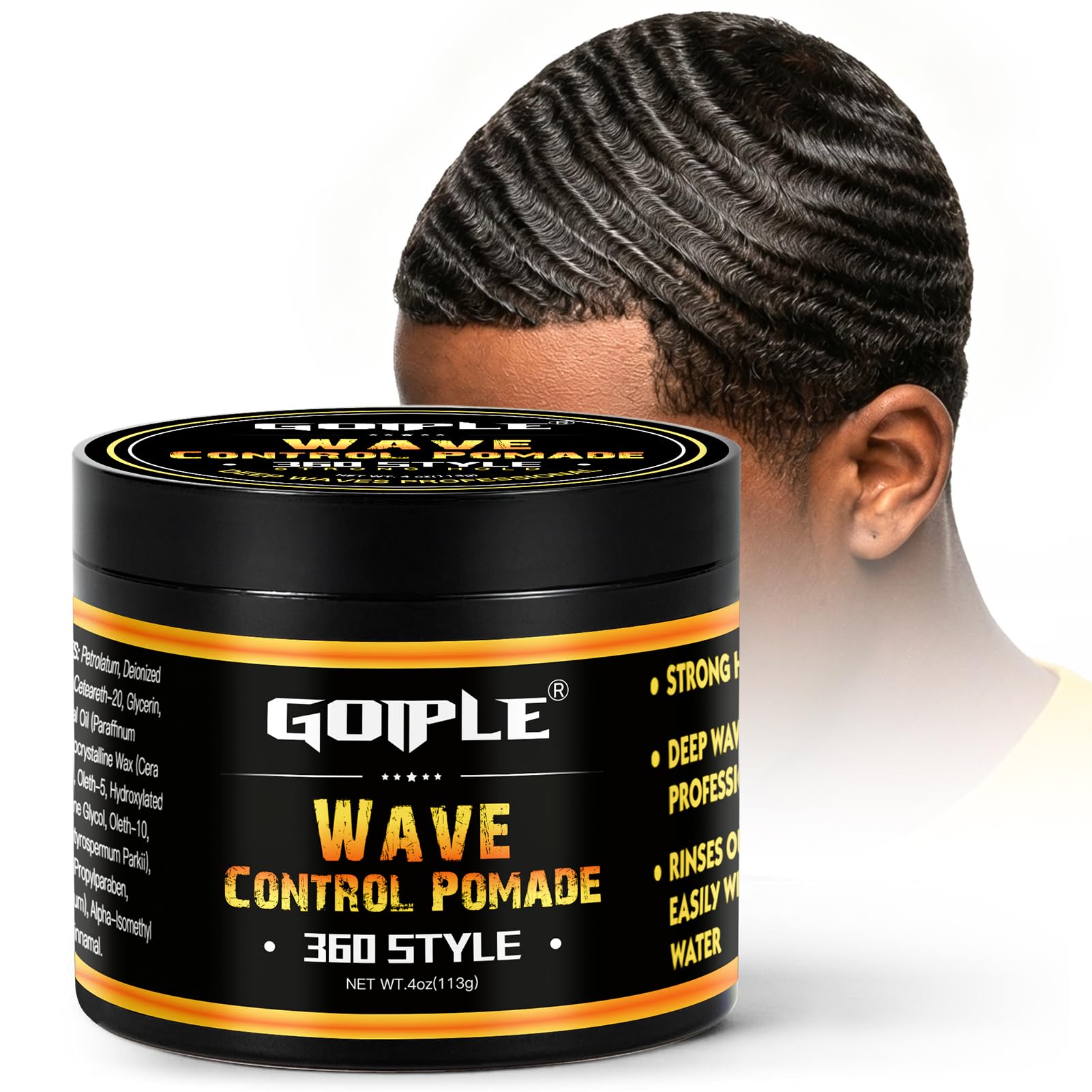 Pomata naturale da uomo, tenuta forte e onde stratificate, crema per capelli facile da lavare, grasso per umidità, controllo e lucentezza setosa, 113,4 g