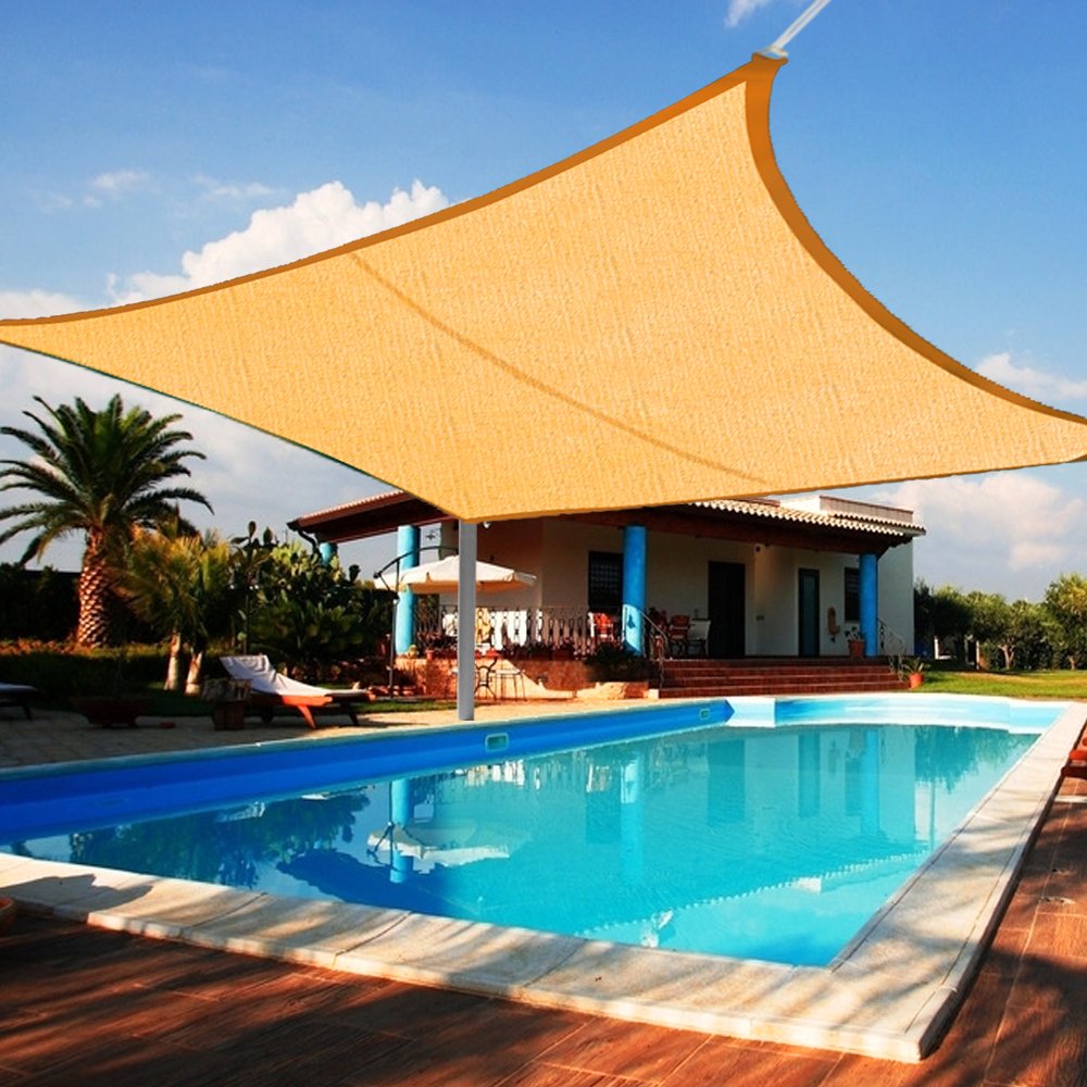 16'x20' Rectangle Woven Sun Shade Sail Beige