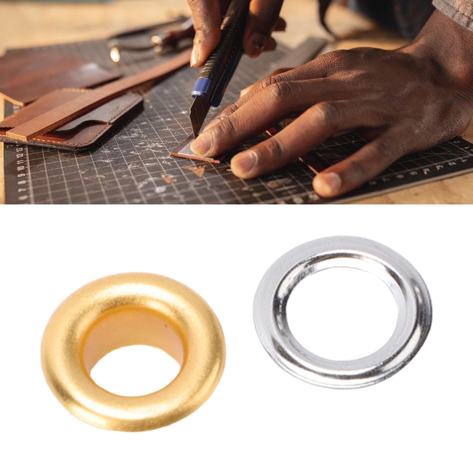 Kit Passacavo da 300 Set, Occhielli in Acciaio Inossidabile da 6 Mm con Rondelle per Artigianato, Accessori di Abbigliamento, Progetti in Tessuto Fai da Te (#1)
