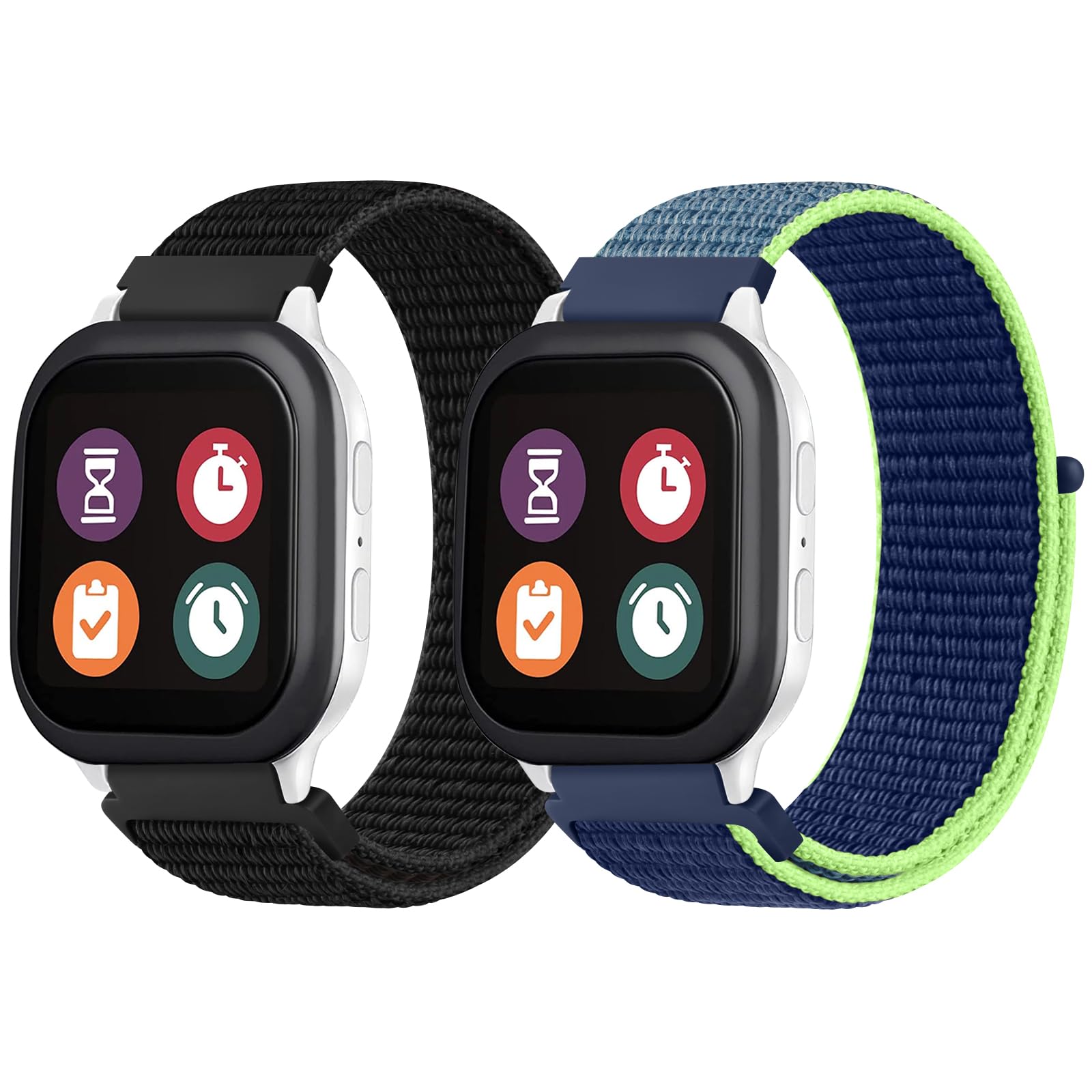 Meliya 2 Pack Nylon Bands for Gizmo Watch 3 Adventure 3 2 1/Gabb Watch 3e 3 2 1/SyncUP Watch,Cosmo JrTrack 4/3/2 SE/2/JrTrack Band, 20mm Soft Sport Lightweight Breathable Skin-friendly Watch Band