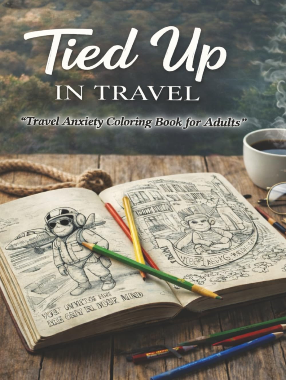 TIED UP IN TRAVEL: “A Stress-Relief Coloring & Reflection Book for Dyslexia, ADHD, Anxiety & Overthinking Adults”