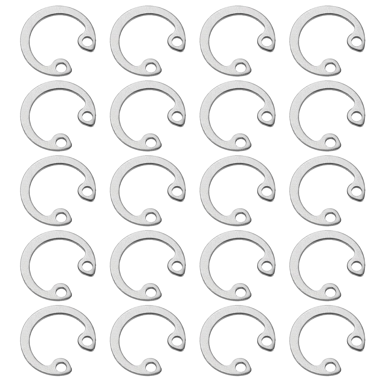 sourcing map 100Pcs 12mm Internal Retaining Ring Circlip, 304 Stainless Steel Internal Circlip Snap Rings C-Clips GB893 for Grooved Shafts Studs, Silver Tone — image 1