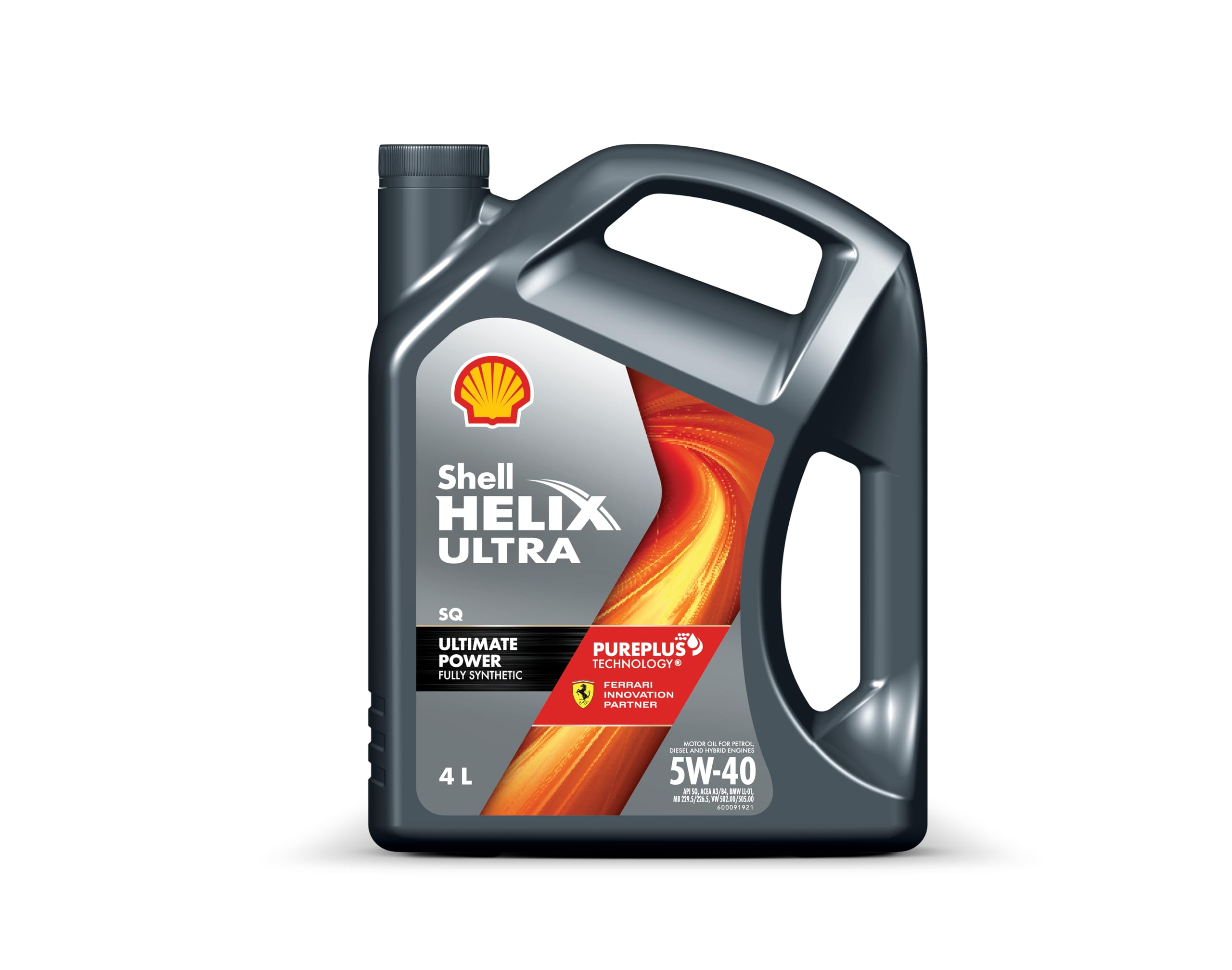 Shell Helix Ultra 5W-40 API SN Fully Synthetic Engine Oil for Petrol, Diesel, CNG/LPG Cars (4 L)